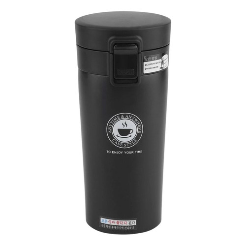 Vaso Térmico Mug 380ml Con Tapa Color Negro