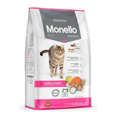 Alimento Monello Premium Especial para gato adulto sabor salmón y pollo en bolsa de 7kg