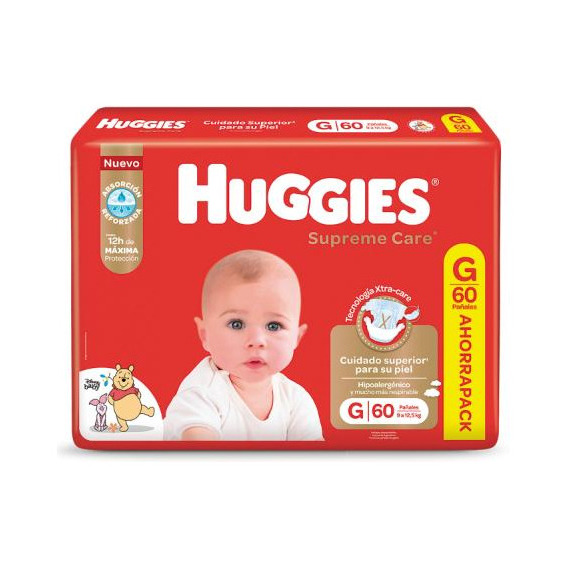 Pañales Huggies Supreme Care G 60 Unidades