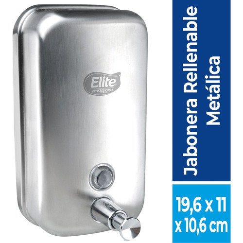 Dispensador De Jabón Rellenable Acero Inox Un Elite Pro