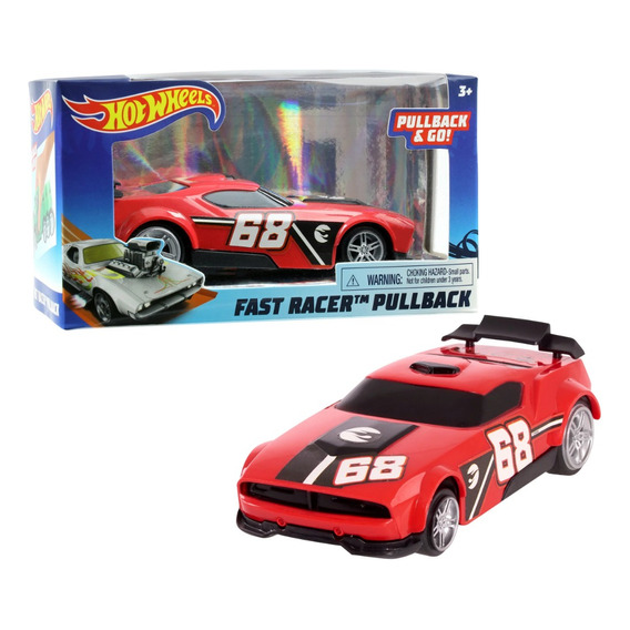 Hot Wheels Auto A Fricción Pull Back Fast Racer 13cm 