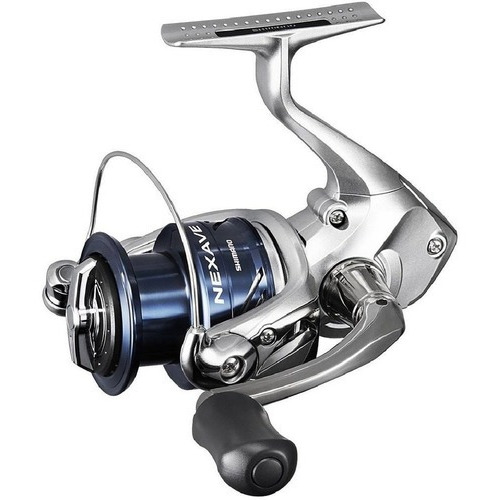 Molinete Shimano Nexave Fi 2500 Hg, fricción delantera, color negro/azul, lado de la manivela derecha/izquierda