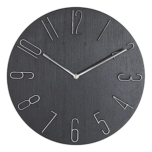 Reloj De Pared Moderno De 14 Pulgadas Bloque Minimalista Sil