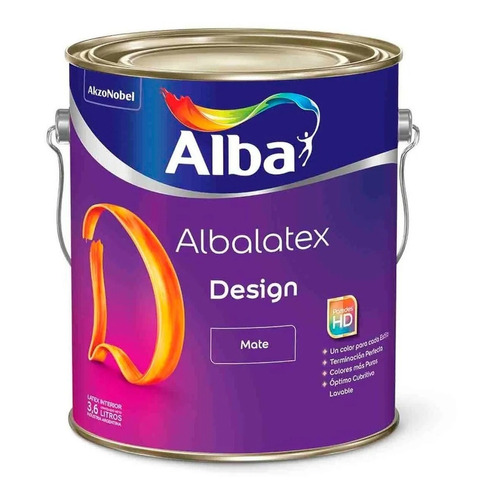 Alba Colores Albalatex design pintura latex mate interior 4L color gris cincel