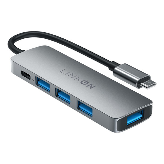 Hub Adaptador Usb Tipo C 5 En 1 Linkon Para Mac Macbook Win