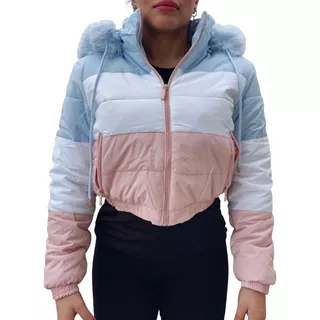 Campera Puffer Reversible Mujer Corta Abrigo Importada Moda