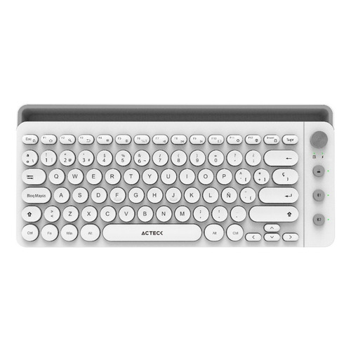 Teclado Multidispositivo Uny Comp Ti685 / 2.4ghz + 3 Modos Color del teclado Blanco Idioma Español Latinoamérica