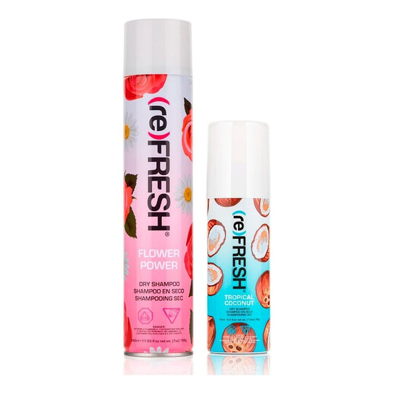 Kit Shampoo Seco Refresh Sin Enjuague 342ml + 75ml Flores