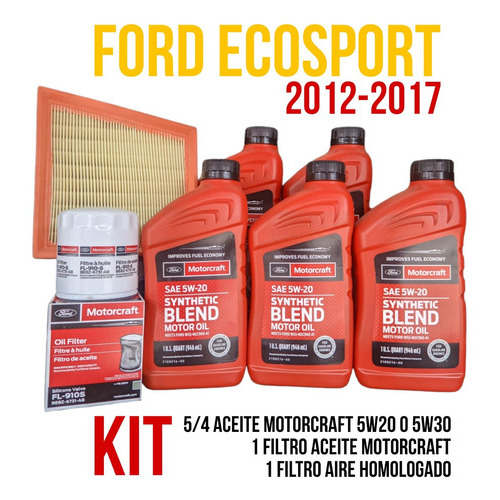 Kit Cambio De Aceite Para Ford Ecosport 2012-2017