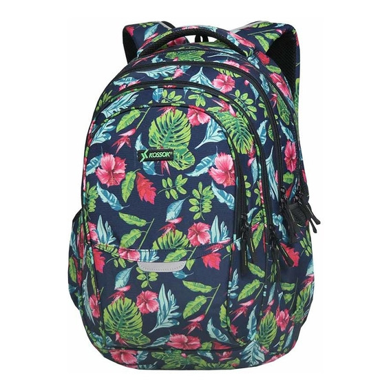 Mochila Magic Kossok - Escolar - Porta Laptop Color Azul