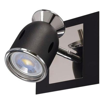 Aplique Niza 1 Luz Negro Apto Led Cabezal Movil Sf