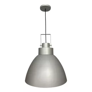 Lustre Pendente Utron Alumínio King Estilo Industrial 40cm Cor Cinza/branco Monocromático Bivolt