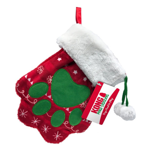 Kong Paw Stocking Navidad Bolsa P/premios Y Juguetes Mascota Color Rojo