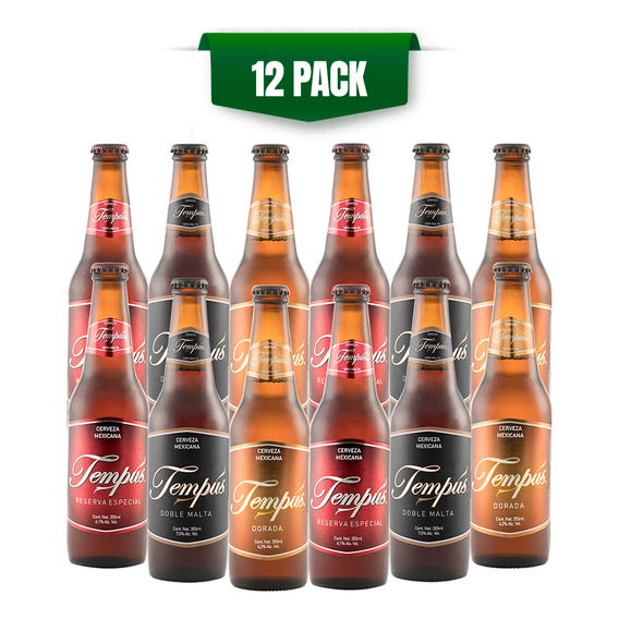 Cerveza Artesanal Tempus Variety 12 Botellas De 355ml