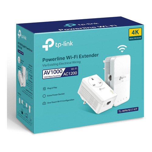 Extensor Pawerline Kit Wi-fi Av1000 Gigabit Wpa7617 Dual Ban