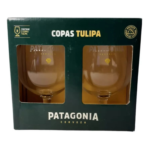 Pack Copas Tulipa Patagonia En Caja Cerveza Estuche