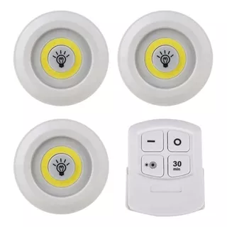 Luz Led X 3 Unid. Con Control Remoto A Pilas Aaa