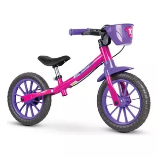 Bicicleta Balance Bike Feminina 02 Rosa 100900160005 Nathor Cor Violeta-rosa