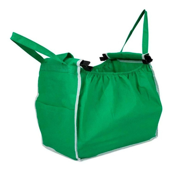 Bolsa Tnt Plegable Con Clip Para Carrito De Supermercado X2