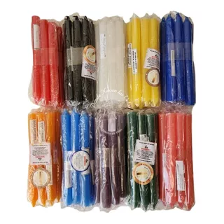 Velas Lisas Pack De 100 Velas, 10 Colores A Eleccion