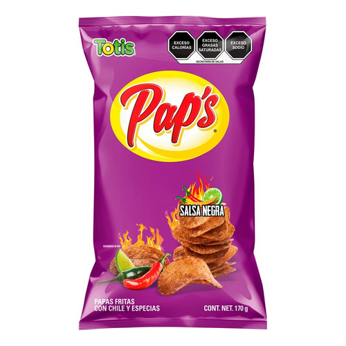 3 Pack Papas Fritas Salsa Negra Pap's Totis 170