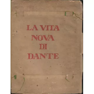 Libro / La Vita Nova Di Dante Alighieri / Rossetti  Año 1921