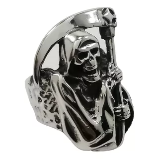 Anillo De La Santa Muerte En Plata Sólida Ley 925 Santisima