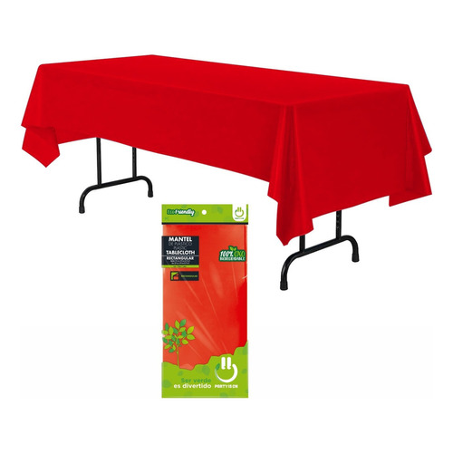 Mantel Rectangular Plástico Party Is On 1 Pieza - Marcp1 Color Rojo