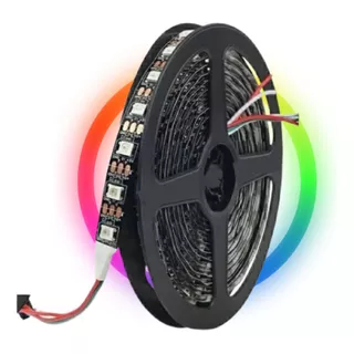 Fita Led Ws2812 Endereçável 5mts 300 Leds 5 Volts Ip20 Luz Rgb Tensão De Operação 5v 110v/220v