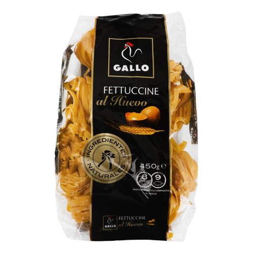 Pasta Fettuccine Al Huevo Gallo 450 Grs