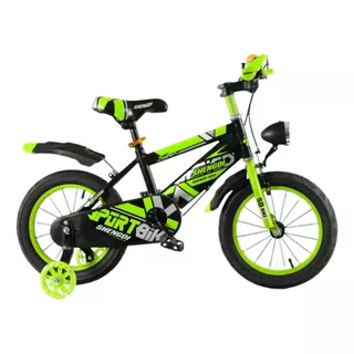 Bicicleta De Niño Aro 16 Verde Fluor Premiun