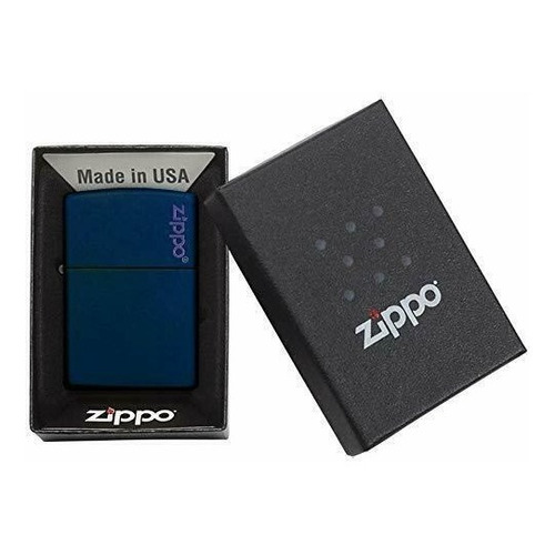 Encendedor Zippo Azul Marino Mate Logo Zippo Mz239zl