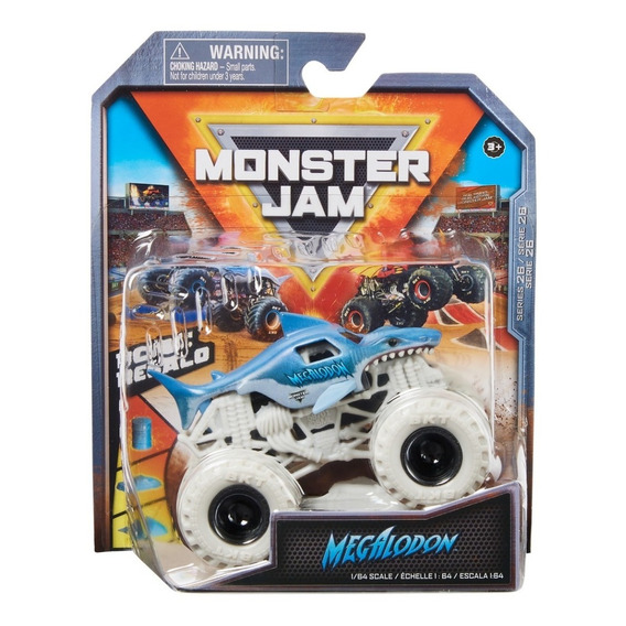 Monster Jam, Camión Megalodon Escala 1:64, Para Niños 3+