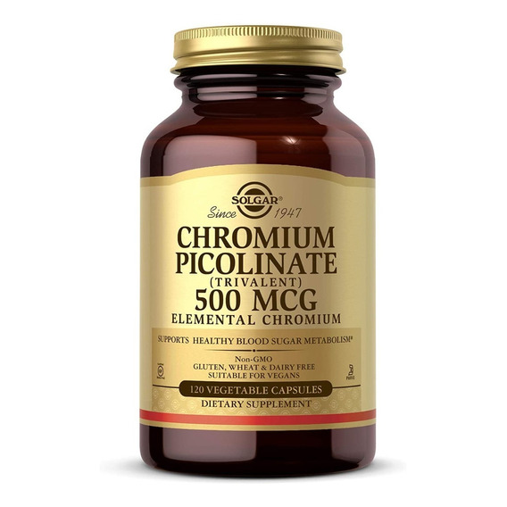 Solgar - Chromium Picolinate 500 Mcg Vegetable Capsules 120