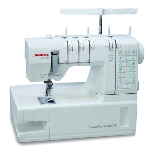 Máquina de coser collareta Janome Cover Pro 2000CPX portable blanca 220V