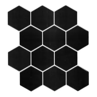 Cerámico Azulejo Vinilo Hexa Negro Autoadhesivo Muresco Mm