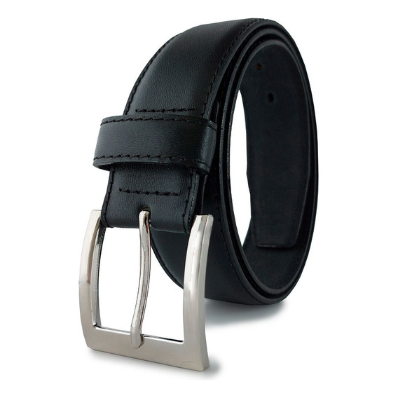 Cinturon De Cuero Genuino Para Hombre, Piel 100% Bovino Color Negro Talla 38