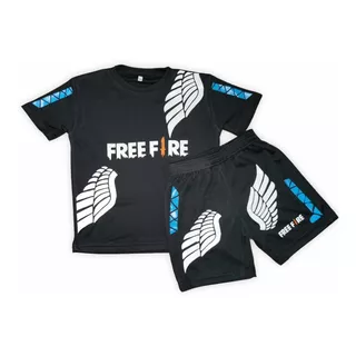 Conjunto Dryfit Niños/as Free Fire Angelical Remera + Short 