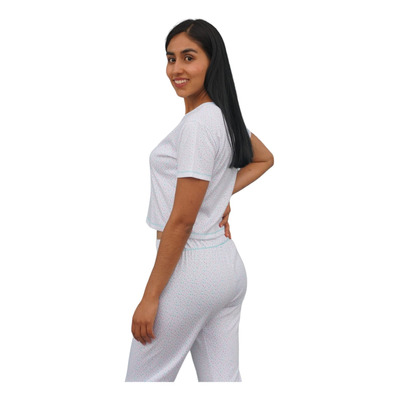 Pijama En Franela Pantalón Jogger Blusa Corta 