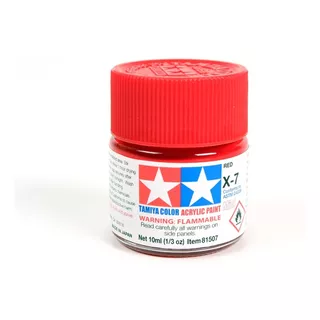 Pintura Acrílica De 10ml X7 Mn Red By Tamiya # X7mn