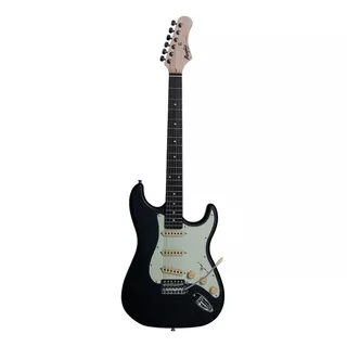 Guitarra Elétrica Memphis Stratocaster Mg-30 De  Amieiro Black Satin Com Diapasão De Jacarandá