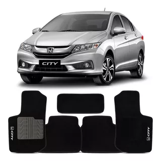 Tapete Automotivo Honda City 2015 A 2021 Carpete Preto Jogo