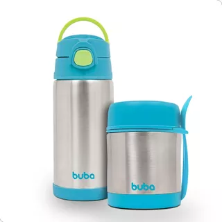 Garrafa Infantil + Pote Térmico Inox Bebê Buba