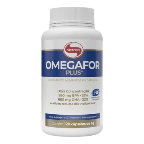 Suplemento en cápsula Vitafor  Omegafor Plus aceite de pescado en pote de 120g 120 un