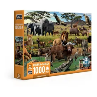 Quebra Cabeça Puzzle Savana Africana 1000 Peças Game Office