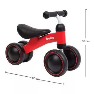 Bicicleta De Equilíbrio 4 Rodas Vermelha 10728 - Buba