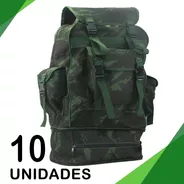 Kit 10 Mochilas Camuflada Exército