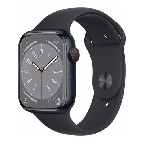 Apple Watch Series 8, GPS, 41 mm, carcasa de aluminio medianoche, pulsera de medianoche, color/estándar