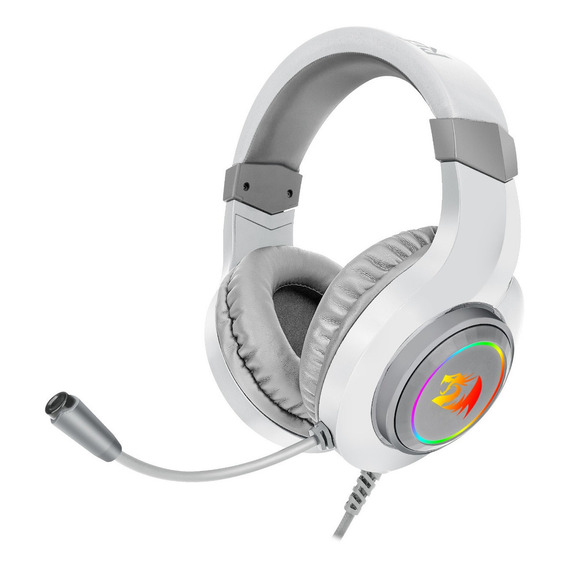 Auriculares Gamer Redragon H260 Hylas Blanco Con Luz Led Rgb