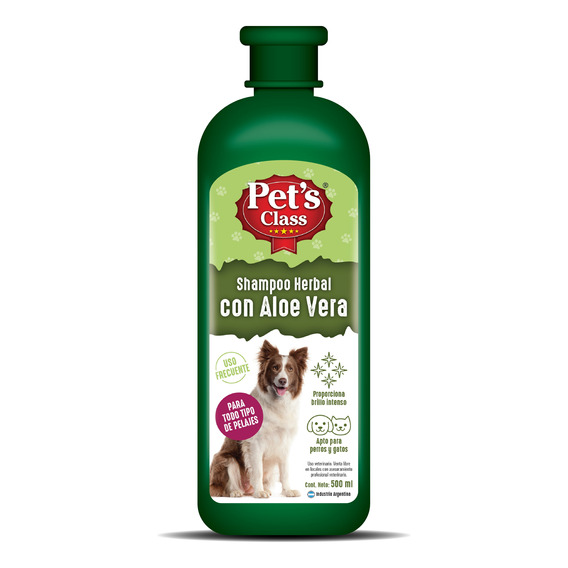Shampoo Para Perro Gato Herbal Aloe Vera 500ml Pet's Class 